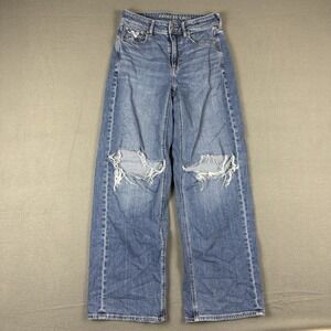 American Eagle Jeans Women's Size 0 Super High Rise Baggy Wide Leg Skater Grunge